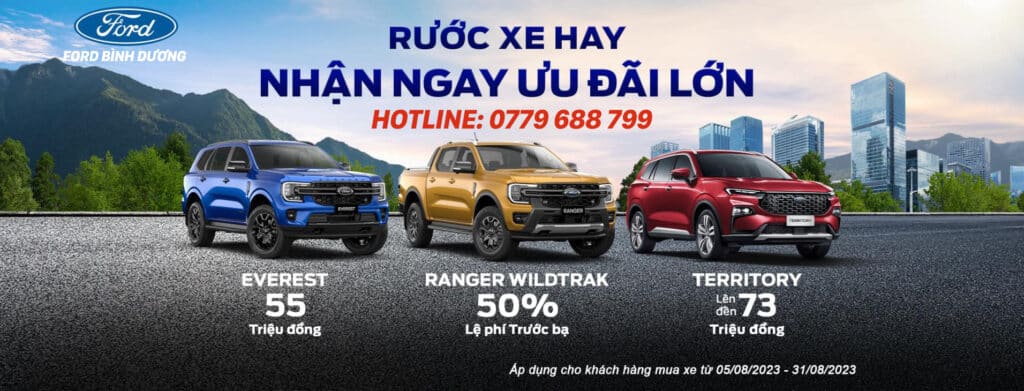 Khuyến mãi lớn tháng 8/2023 cho các dòng xe Ford